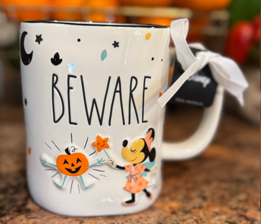 Rae Dunn Halloween Minnie Mouse 'Beware' Coffee Mug